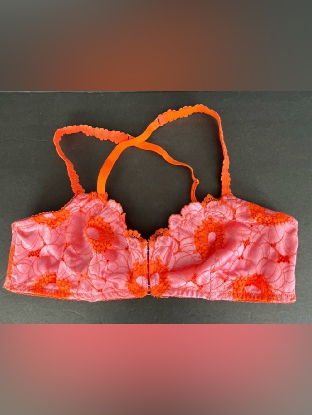Savage X Fenty Bra XL See Size Chart “Perfect Poppies” Lace Bralette Sold Out